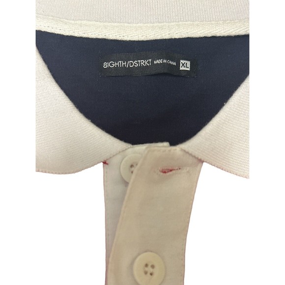 8ighth Dstrkt Men's Polo Shirt‎ Duck Carpet Mascot Red Colorblock  Sz XL - Picture 4 of 5